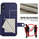 For iPhone XS Max Button Card Bag RFID Anti-theft Phone Case(Blue) - 3