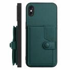 For iPhone XS Max Button Card Bag RFID Anti-theft Phone Case(Green) - 2