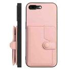 For iPhone 8 Plus / 7 Plus Button Card Bag RFID Anti-theft Phone Case(Pink) - 2