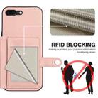 For iPhone 8 Plus / 7 Plus Button Card Bag RFID Anti-theft Phone Case(Pink) - 3