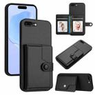 For iPhone 8 Plus / 7 Plus Button Card Bag RFID Anti-theft Phone Case(Black) - 1