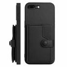 For iPhone 8 Plus / 7 Plus Button Card Bag RFID Anti-theft Phone Case(Black) - 2