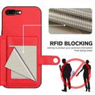 For iPhone 8 Plus / 7 Plus Button Card Bag RFID Anti-theft Phone Case(Red) - 3