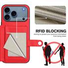 For iPhone 17 Pro Button Card Bag RFID Anti-theft Phone Case(Red) - 3