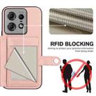 For Motorola Edge 50 Pro Button Card Bag RFID Anti-theft Phone Case(Pink) - 3