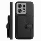 For Motorola Edge 50 Pro Button Card Bag RFID Anti-theft Phone Case(Black) - 2