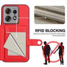 For Motorola Edge 50 Pro Button Card Bag RFID Anti-theft Phone Case(Red) - 3