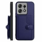 For Motorola Edge 50 Pro Button Card Bag RFID Anti-theft Phone Case(Blue) - 2