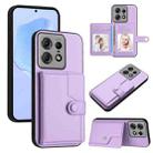 For Motorola Edge 50 Pro Button Card Bag RFID Anti-theft Phone Case(Purple) - 1