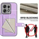 For Motorola Edge 50 Pro Button Card Bag RFID Anti-theft Phone Case(Purple) - 3