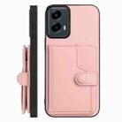 For Motorola Moto G 5G 2024 Button Card Bag RFID Anti-theft Phone Case(Pink) - 2