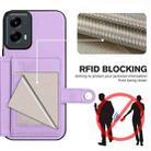 For Motorola Moto G 5G 2024 Button Card Bag RFID Anti-theft Phone Case(Purple) - 3