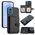 For Motorola Moto G Play 4G 2024 Button Card Bag RFID Anti-theft Phone Case(Black) - 1