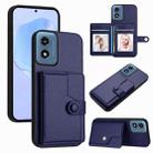 For Motorola Moto G Play 4G 2024 Button Card Bag RFID Anti-theft Phone Case(Blue) - 1