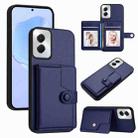 For Motorola Moto G Power 5G 2024 Button Card Bag RFID Anti-theft Phone Case(Blue) - 1