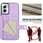 For Motorola Moto G Power 5G 2024 Button Card Bag RFID Anti-theft Phone Case(Purple) - 3