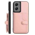 For Motorola Moto G Stylus 5G 2024 Button Card Bag RFID Anti-theft Phone Case(Pink) - 2