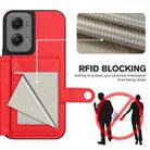 For Motorola Moto G Stylus 5G 2024 Button Card Bag RFID Anti-theft Phone Case(Red) - 3