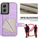 For Motorola Moto G Stylus 5G 2024 Button Card Bag RFID Anti-theft Phone Case(Purple) - 3