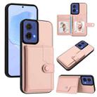 For Motorola Moto G85 EU Version Button Card Bag RFID Anti-theft Phone Case(Pink) - 1