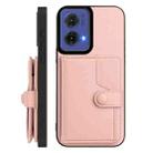 For Motorola Moto G85 EU Version Button Card Bag RFID Anti-theft Phone Case(Pink) - 2