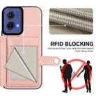 For Motorola Moto G85 EU Version Button Card Bag RFID Anti-theft Phone Case(Pink) - 3