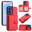 For Motorola Moto G85 EU Version Button Card Bag RFID Anti-theft Phone Case(Red) - 1