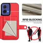 For Motorola Moto G85 EU Version Button Card Bag RFID Anti-theft Phone Case(Red) - 3