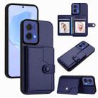 For Motorola Moto G85 EU Version Button Card Bag RFID Anti-theft Phone Case(Blue) - 1