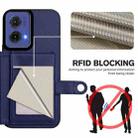 For Motorola Moto G85 EU Version Button Card Bag RFID Anti-theft Phone Case(Blue) - 3