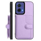 For Motorola Moto G85 EU Version Button Card Bag RFID Anti-theft Phone Case(Purple) - 2