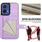 For Motorola Moto G85 EU Version Button Card Bag RFID Anti-theft Phone Case(Purple) - 3