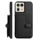 For Motorola Moto X50 Ultra Button Card Bag RFID Anti-theft Phone Case(Black) - 2