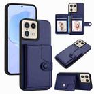 For Motorola Moto X50 Ultra Button Card Bag RFID Anti-theft Phone Case(Blue) - 1