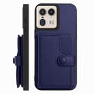 For Motorola Moto X50 Ultra Button Card Bag RFID Anti-theft Phone Case(Blue) - 2