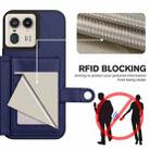 For Motorola Moto X50 Ultra Button Card Bag RFID Anti-theft Phone Case(Blue) - 3