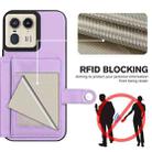 For Motorola Moto X50 Ultra Button Card Bag RFID Anti-theft Phone Case(Purple) - 3