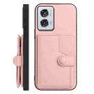 For Motorola Edge 50 Fusion Button Card Bag RFID Anti-theft Phone Case(Pink) - 2