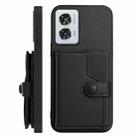 For Motorola Edge 50 Fusion Button Card Bag RFID Anti-theft Phone Case(Black) - 2