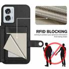 For Motorola Edge 50 Fusion Button Card Bag RFID Anti-theft Phone Case(Black) - 3