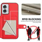 For Motorola Edge 50 Fusion Button Card Bag RFID Anti-theft Phone Case(Red) - 3