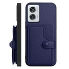 For Motorola Edge 50 Fusion Button Card Bag RFID Anti-theft Phone Case(Blue) - 2