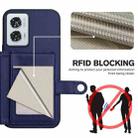 For Motorola Edge 50 Fusion Button Card Bag RFID Anti-theft Phone Case(Blue) - 3