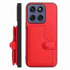 For Motorola Edge 60 Fusion / Edge 60 Button Card Bag RFID Anti-theft Phone Case(Red) - 2
