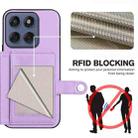 For Motorola Edge 60 Fusion / Edge 60 Button Card Bag RFID Anti-theft Phone Case(Purple) - 3