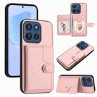 For Motorola Edge 60 Stylus 5G Button Card Bag RFID Anti-theft Phone Case(Pink) - 1