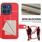 For Motorola Edge 60 Stylus 5G Button Card Bag RFID Anti-theft Phone Case(Red) - 3