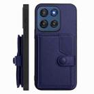 For Motorola Edge 60 Stylus 5G Button Card Bag RFID Anti-theft Phone Case(Blue) - 2