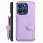 For Motorola Edge 60 Stylus 5G Button Card Bag RFID Anti-theft Phone Case(Purple) - 2