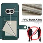 For Nothing Phone 2a Button Card Bag RFID Anti-theft Phone Case(Green) - 3